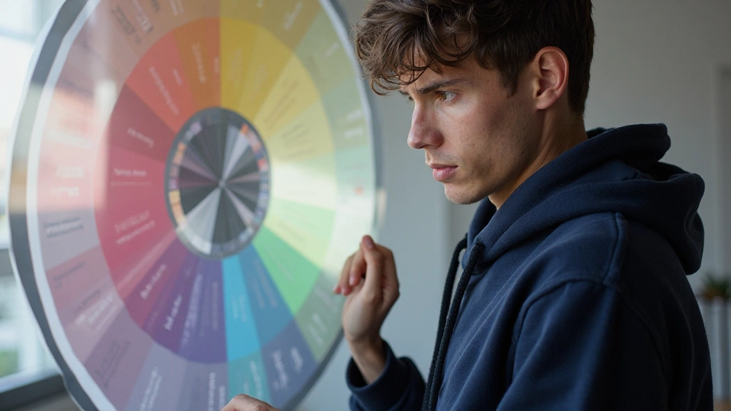 Kleurwiel met psychologische betekenissen en emotionele associaties voor elk kleurschema